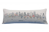 14" X 35" Cream Dallas Daylight Skyline Lumbar Decorative Pillow