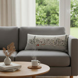 14" X 35" Cream Hong Kong Daylight Skyline Lumbar Decorative Pillow
