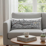 14" X 35" Cream Houston Daylight Skyline Lumbar Decorative Pillow