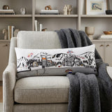 14" X 35" Cream Jackson Daylight Skyline Lumbar Decorative Pillow