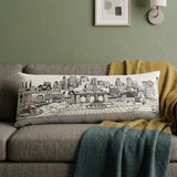 14" X 35" Cream Kansas City Daylight Skyline Lumbar Decorative Pillow
