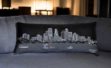 14" X 35" Black Gray and White Hometown Pride Wool Lumbar Throw Pillow