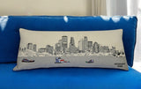 14" X 35" Cream Minneapolis Daylight Skyline Lumbar Decorative Pillow