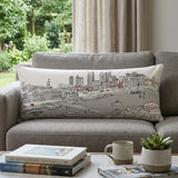 14" X 35" Cream Nashville Daylight Skyline Lumbar Decorative Pillow