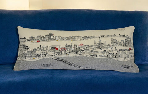 14" X 35" Cream Hometown Pride Wool Lumbar Throw Pillow