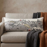 14" X 35" Cream Pittsburgh Daylight Skyline Lumbar Decorative Pillow