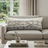 14" X 35" Cream St Michael's Daylight Skyline Lumbar Decorative Pillow