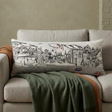 14" X 35" Cream Vail Daylight Skyline Lumbar Decorative Pillow