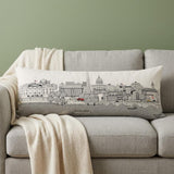 14" X 35" Cream Washington DC Daylight Skyline Lumbar Decorative Pillow