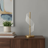 19" Wave Swirl Acrylic Led Brushed Gold Table Lamp Gold Table Lamp