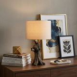 25" Black Bear in a Tree  Table Lamp With Beige Shade