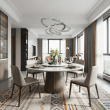 Silver Metal and Crystals LED Dimmable Chandelier