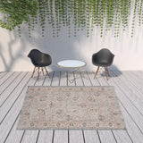 8' X 10' Beige Indoor Outdoor Area Rug