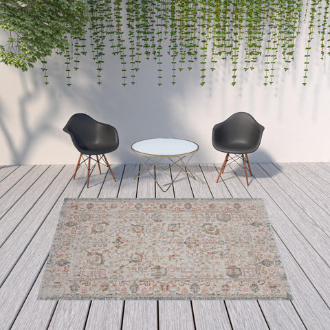 8' X 10' Beige Indoor Outdoor Area Rug