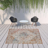 8' X 10' Beige Indoor Outdoor Area Rug