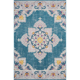 8' X 10' Blue And Ivory Indoor Outdoor Area Rug