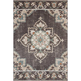 5' X 8' Brown Floral Stain Resistant Indoor Outdoor Area Rug