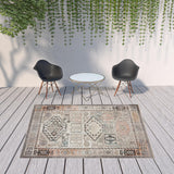 8' X 10' Cream Indoor Outdoor Area Rug