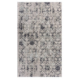 2' X 3' Cream And Gray Damask Stain Resistant Area Rug
