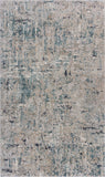 5' X 8' Gray Blue Taupe And Cream Abstract Distressed Stain Resistant Area Rug