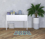 2' X 3' Blue And Ivory Handmade Indoor Outdoor Area Rug