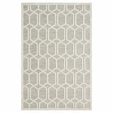 5' X 7' Gray And Ivory Geometric Stain Resistant Indoor Outdoor Area Rug