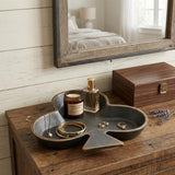 6" Black and Gold Club Cast Iron Vanity Tray