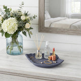 6" Blue Conch Shell Cast Iron Vanity Tray