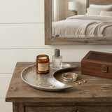 7" Silver Crescent Cast Iron Vanity Tray