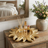 7" Gold Sunburst Cast Iron Handmade Vanity Tray