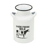 8" Black And White Metal Jug Vase