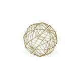 7" Gold Metal Hand Painted Decorative Orb Tabletop Sculpture