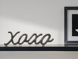 3" Black Cast Iron Hand Painted XOXO Sentiment Tabletop Sculpture