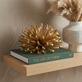 5" Gold Metal Abstract Hand Painted Sculpture