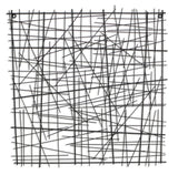 32" X 32" Black Handcrafted Abstract Lines Metal Hanging Dimensional Sculpture
