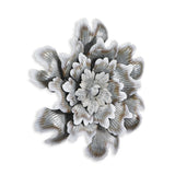 27" X 27" Gray and Off White Galvanized Metal Flower Hanging Dimensional Sculpture