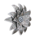 27" X 27" Gray and Off White Galvanized Metal Flower Hanging Dimensional Sculpture