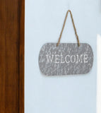 5" X 11" Gray Handcrafted Welcome Galvanized Metal Wall Decor