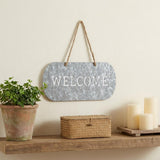 5" X 11" Gray Handcrafted Welcome Galvanized Metal Wall Decor