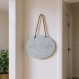 5" X 8" Gray Handcrafted Welcome Galvanized Metal Wall Decor