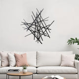 29" X 27" Black Metal Novelty Abstract Hanging Dimensional Sculpture