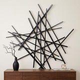 29" X 27" Black Metal Novelty Abstract Hanging Dimensional Sculpture