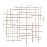 31" X 31" Silver Metal Abstract Lines Hanging Dimensional Sculpture