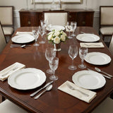 White Four Piece Scallop Stoneware Service For Four Dinner Plate Set
