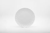 White Six Piece Round Pebbled Porcelain Service For Six Salad Plate Set
