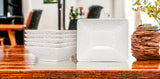 White Six Piece Pebbled Porcelain Service For Six Bowl Set