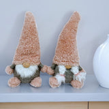 Set Of Two 14" Pink Fabric Christmas Gnomes