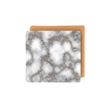 Set of Two Gray and Gold Abstract Cork Square Indoor Outdoor Placemats