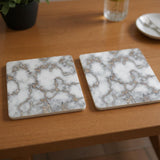 15" X 15" Gray And Gold Abstract Agglomerated cork Square Placemats