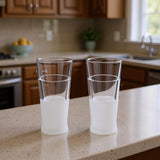 Set of Two Clear Crystal Glass Narrowing Shape Stemless Pint Glass